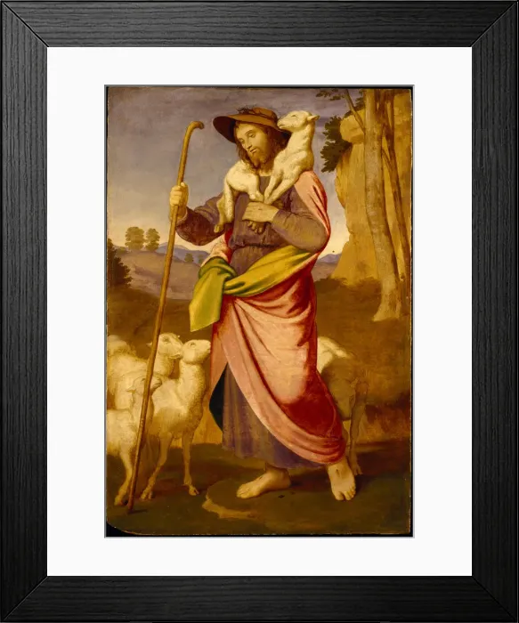 Framed Print : The Good Shepherd, Early 1860s. Creator: Overbeck, Johann Friedrich (1789-1869) Framed Print : The Good Shepherd, Early 1860s. Creator: Overbeck, Johann Friedrich (1789-1869)