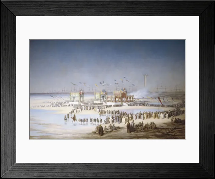 Framed Print : Inauguration Ceremony of the Suez Canal at Port-Said, 17 November, 1869, 1869. Creator: Riou Framed Print : Inauguration Ceremony of the Suez Canal at Port-Said, 17 November, 1869, 1869. Creator: Riou