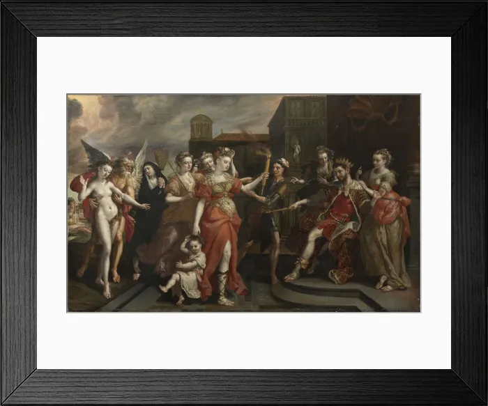 Framed Print : The Calumny of Apelles, End 1590s. Creator: Vos, Maerten, de (1532-1603) Framed Print : The Calumny of Apelles, End 1590s. Creator: Vos, Maerten, de (1532-1603)