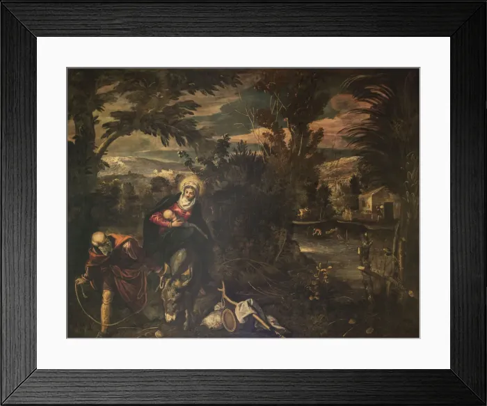 Framed Print : The flight into Egypt, 1582-1585. Creator: Tintoretto, Jacopo (1518-1594) Framed Print : The flight into Egypt, 1582-1585. Creator: Tintoretto, Jacopo (1518-1594)