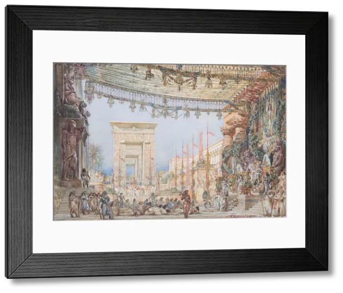 Framed Print : Set design for the Opera Aida by Giuseppe Verdi, 1923. Creator: Parravicini, Angelo (1868-1925)