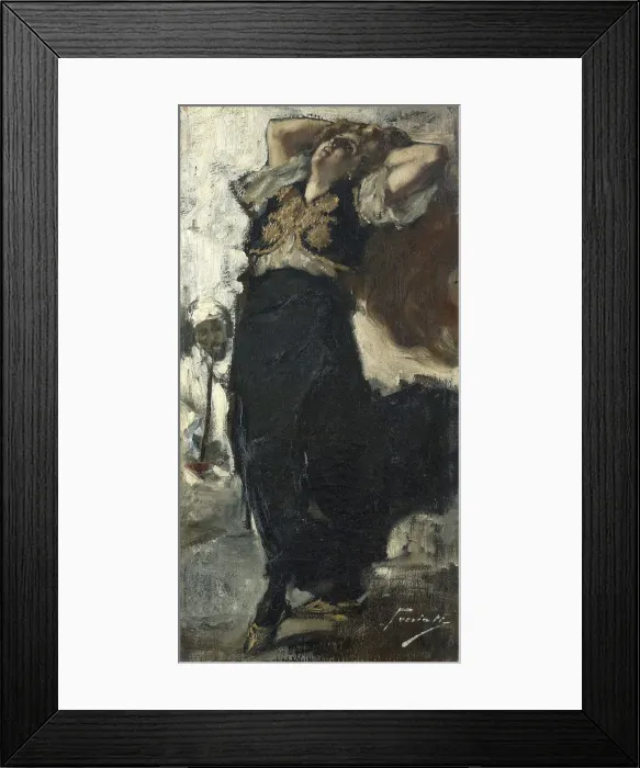 Framed Print : The artists wife as a Turkish dancer. Creator: Previati, Gaetano (1852-1920) Framed Print : The artists wife as a Turkish dancer. Creator: Previati, Gaetano (1852-1920)