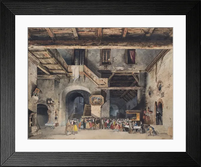 Framed Print : Set design for the Opera La forza del destino by Giuseppe Verdi. Creator: Ferrario Framed Print : Set design for the Opera La forza del destino by Giuseppe Verdi. Creator: Ferrario