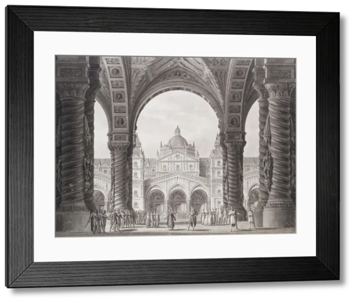 Framed Print : Stage design for the Opera seria I due Valdomiri by Peter Winter. Teatro alla Scala Framed Print : Stage design for the Opera seria I due Valdomiri by Peter Winter. Teatro alla Scala