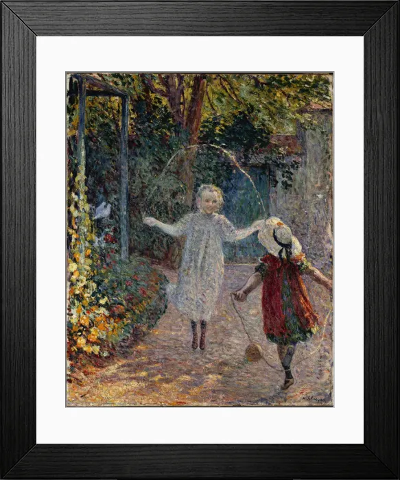 Framed Print : Children jumping rope in garden. Creator: Lebasque, Henri (1865-1937) Framed Print : Children jumping rope in garden. Creator: Lebasque, Henri (1865-1937)