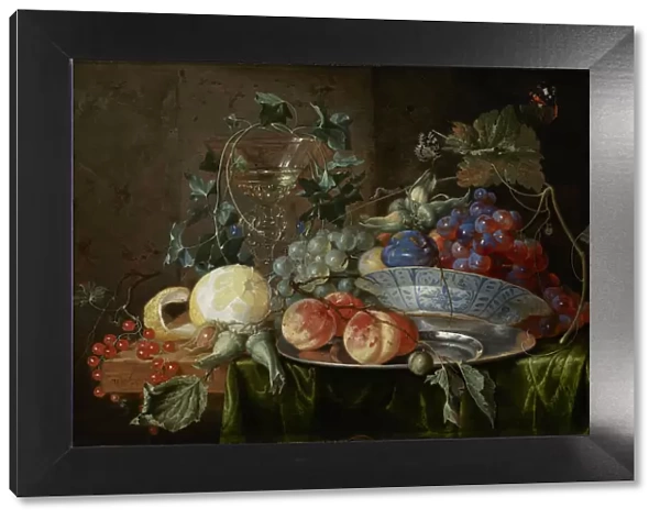Still life with fruit and a glass a la facon de Venise, ca 1652. Creator: Heem