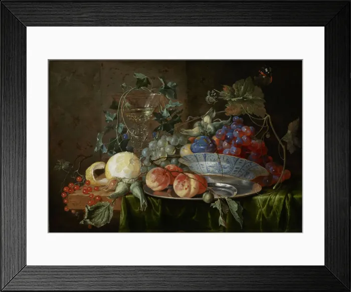 Framed Print : Still life with fruit and a glass a la facon de Venise, ca 1652. Creator: Heem Framed Print : Still life with fruit and a glass a la facon de Venise, ca 1652. Creator: Heem