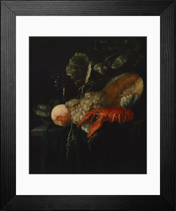 Framed Print : Still life with lobster, Second Half of the 17th cen Creator: Anonymous Framed Print : Still life with lobster, Second Half of the 17th cen Creator: Anonymous