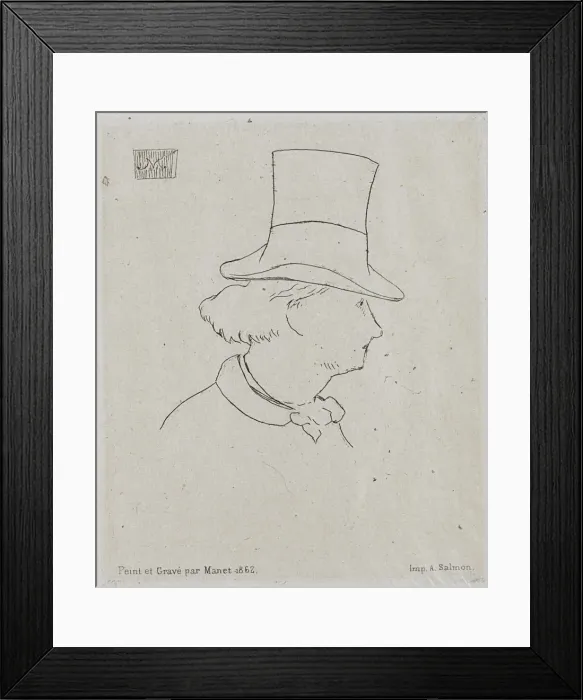 Framed Print : Portrait of Charles Baudelaire (1821-1867). Creator: Manet, Edouard (1832-1883) Framed Print : Portrait of Charles Baudelaire (1821-1867). Creator: Manet, Edouard (1832-1883)