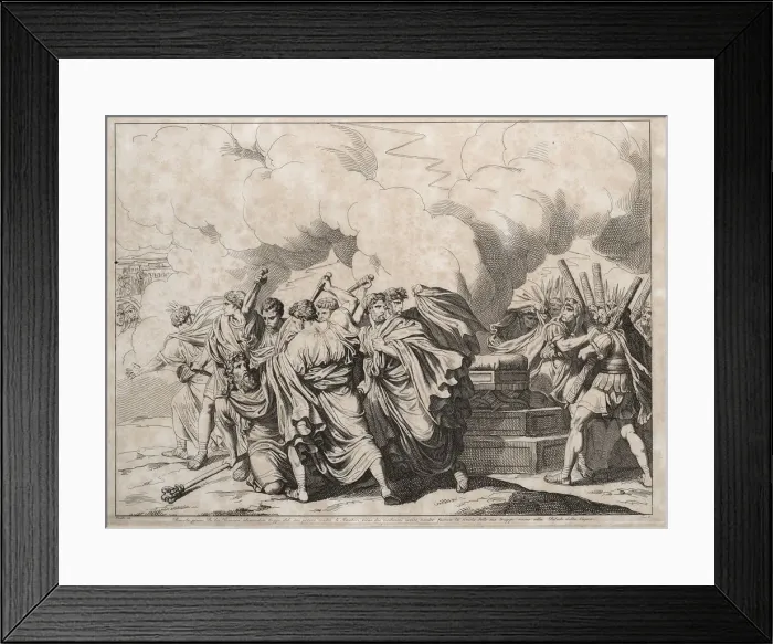 Framed Print : Romulus murdered by the senators, 1818. Creator: Pinelli, Bartolomeo (1781-1835) Framed Print : Romulus murdered by the senators, 1818. Creator: Pinelli, Bartolomeo (1781-1835)