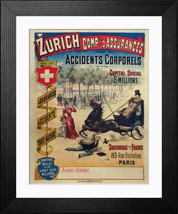 Framed Print : Zurich Assurance, 1892. Creator: Anonymous Framed Print : Zurich Assurance, 1892. Creator: Anonymous