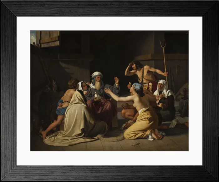 Framed Print : Noah and his family in the Ark, 1835. Creator: Blunck, Ditlev (Detlef) (1798-1854)