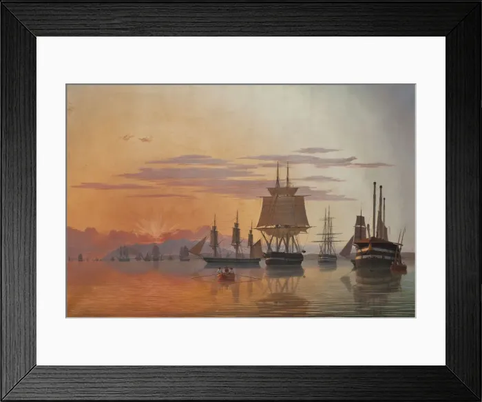 Framed Print : The frigate Thetis and the corvette Flora on the river Tagus, 1844. Creator: Dahl Framed Print : The frigate Thetis and the corvette Flora on the river Tagus, 1844. Creator: Dahl