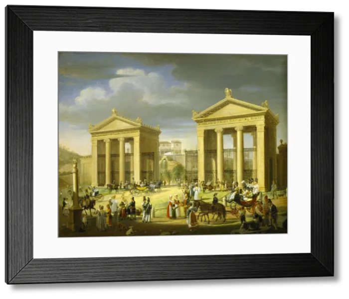 Framed Print : The approach to the Villa Borghese, Rome, 1838. Creator: Diofebi, Francesco (1781-1851) Framed Print : The approach to the Villa Borghese, Rome, 1838. Creator: Diofebi, Francesco (1781-1851)