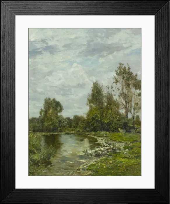 Framed Print : Along the Sile River, 1880s. Creator: Ciardi, Guglielmo (1842-1917) Framed Print : Along the Sile River, 1880s. Creator: Ciardi, Guglielmo (1842-1917)