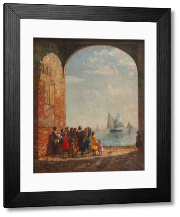Framed Print : The return of fishing boats, c. 1920. Creator: Ciardi, Beppe (Giuseppe) (1875-1932) Framed Print : The return of fishing boats, c. 1920. Creator: Ciardi, Beppe (Giuseppe) (1875-1932)