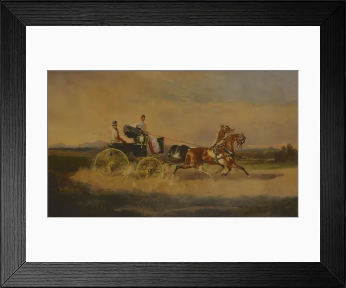 Framed Print : Emperor Franz Joseph I of Austria taking a ride with his phaeton, 1864. Creator: Bensa Framed Print : Emperor Franz Joseph I of Austria taking a ride with his phaeton, 1864. Creator: Bensa