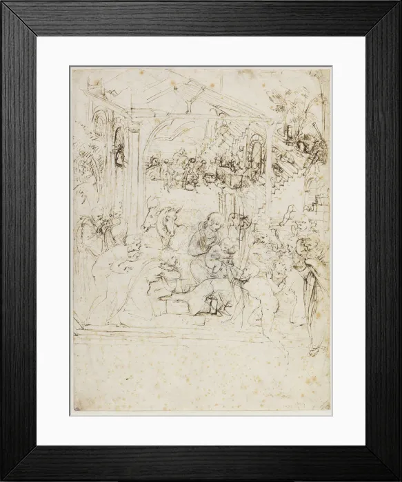 Framed Print : Study for the Adoration of the Magi, ca 1481. Creator: Leonardo da Vinci (1452-1519) Framed Print : Study for the Adoration of the Magi, ca 1481. Creator: Leonardo da Vinci (1452-1519)