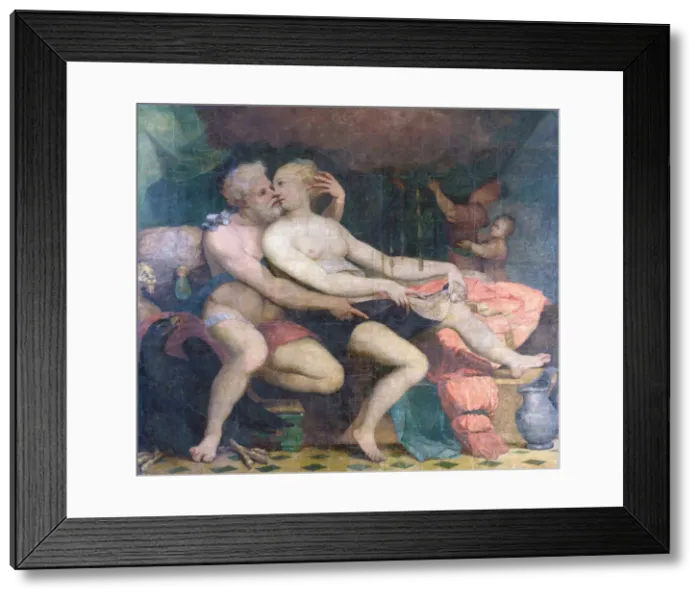 Framed Print : Jupiter and Danae, ca 1533-1534. Creator: Perino del Vaga (1501-1547) Framed Print : Jupiter and Danae, ca 1533-1534. Creator: Perino del Vaga (1501-1547)