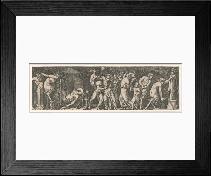 Framed Print : Bacchanalia, ca 1510-1511. Creator: Raimondi, Marcantonio (c. 1480-c. 1534) Framed Print : Bacchanalia, ca 1510-1511. Creator: Raimondi, Marcantonio (c. 1480-c. 1534)