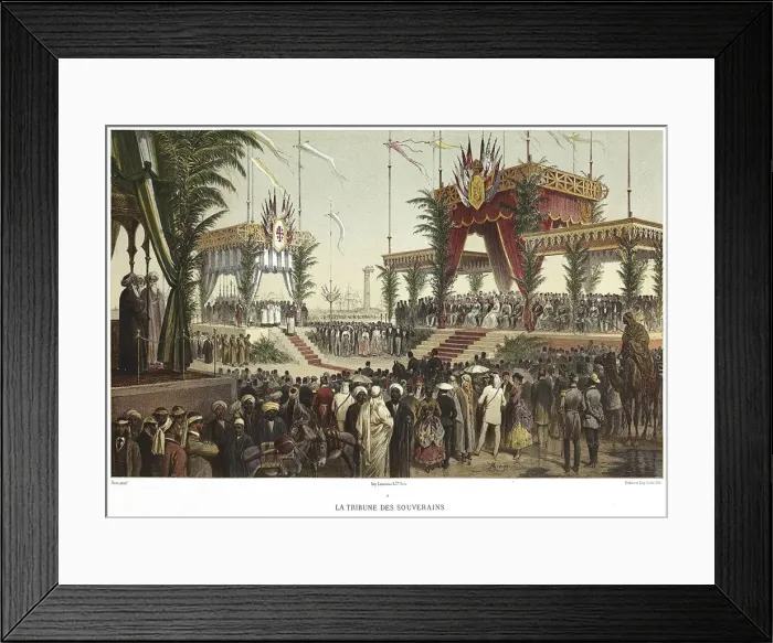 Framed Print : Canal de Suez. La Tribune des Souverains, 1869. Creator: Riou, Edouard (1833-1900) Framed Print : Canal de Suez. La Tribune des Souverains, 1869. Creator: Riou, Edouard (1833-1900)