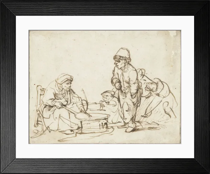 Framed Print : The Pancake Woman, c. 1635. Creator: Rembrandt van Rhijn (1606-1669) Framed Print : The Pancake Woman, c. 1635. Creator: Rembrandt van Rhijn (1606-1669)