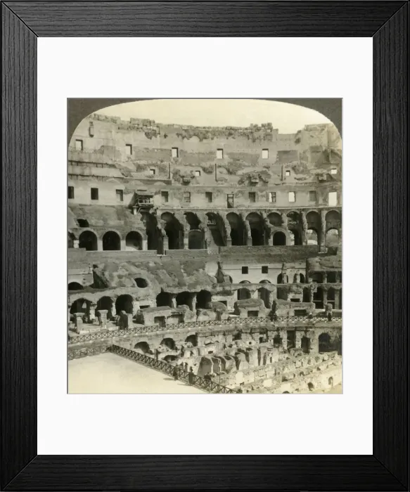 Framed Print : Stupendous interior of the Colosseum, with dens of wild beasts, Rome, c1909. Creator: Unknown Framed Print : Stupendous interior of the Colosseum, with dens of wild beasts, Rome, c1909. Creator: Unknown