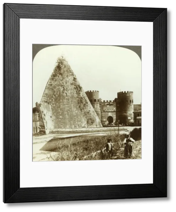 Framed Print : Gate of St. Paul and Pyramid of Gaius Cestius, (N. E. ), Rome, Italy, c1909. Creator: Unknown Framed Print : Gate of St. Paul and Pyramid of Gaius Cestius, (N. E. ), Rome, Italy, c1909. Creator: Unknown