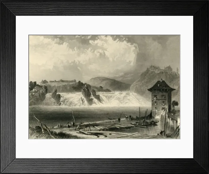 Framed Print : Rhine Falls, Schaffhausen, c1872. Creator: A Willmore Framed Print : Rhine Falls, Schaffhausen, c1872. Creator: A Willmore