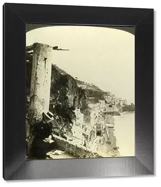 Amalfi and the sea, east from the Capuchin convent, Italy, c1909. Creator: Unknown