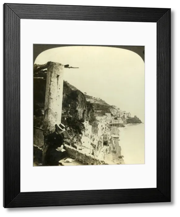 Framed Print : Amalfi and the sea, east from the Capuchin convent, Italy, c1909. Creator: Unknown Framed Print : Amalfi and the sea, east from the Capuchin convent, Italy, c1909. Creator: Unknown