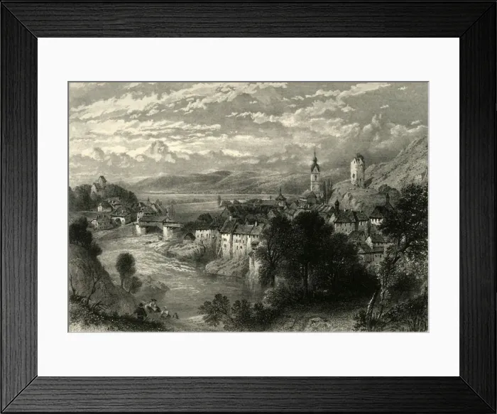 Framed Print : Laufenburg, c1872. Creator: E I Roberts Framed Print : Laufenburg, c1872. Creator: E I Roberts