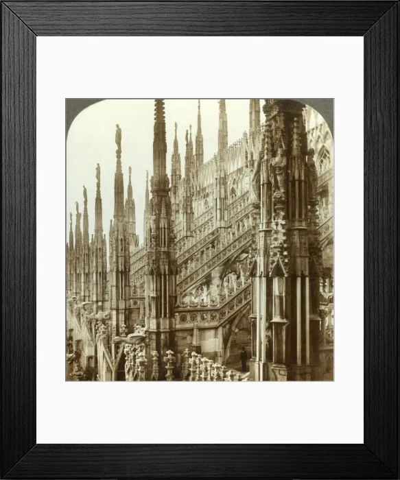 Framed Print : The Cathedral of Milan - up among its myriad spires, Italy, c1909. Creator: Unknown Framed Print : The Cathedral of Milan - up among its myriad spires, Italy, c1909. Creator: Unknown