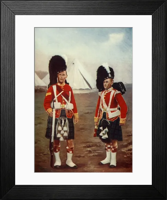 Framed Print : Sergeant and Bugler, 1st Argyle and Sutherland Highlanders, 1900. Creator: Gregory & Co Framed Print : Sergeant and Bugler, 1st Argyle and Sutherland Highlanders, 1900. Creator: Gregory & Co