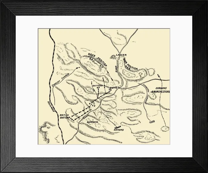Framed Print : Plan of battle of Elandslaagte, 1900. Creator: Unknown Framed Print : Plan of battle of Elandslaagte, 1900. Creator: Unknown