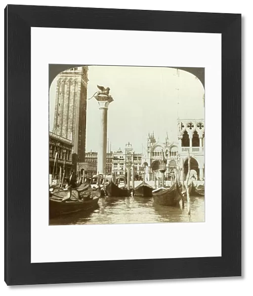 The Lion of Venice beside San Marco, (north), Italy, c1909. Creator: Unknown