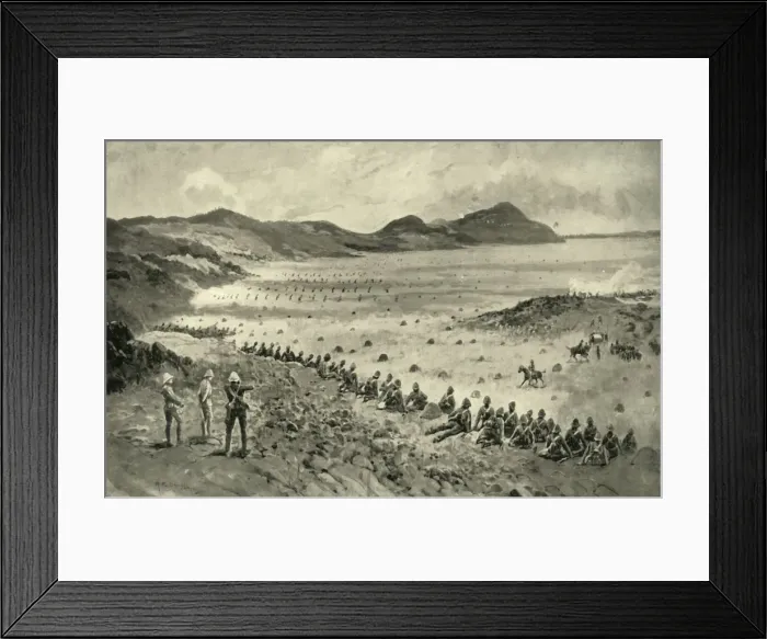 Framed Print : Colonel Pilchers Attack on Sunnyside Kopje, 1900. Creator: HC Seppings Wright