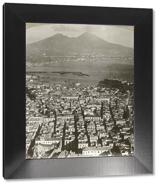 Bird s-eye view (east) of Naples and Vesuvius, c1909. Creator: Unknown