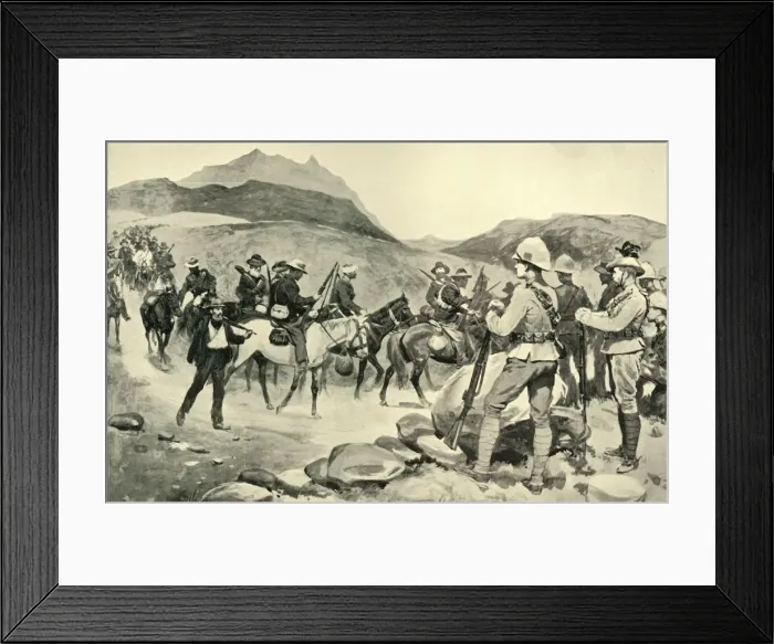Framed Print : The Surrender of Prinsloos Force at the Caledon River, 1901. Creator: Ernest Prater Framed Print : The Surrender of Prinsloos Force at the Caledon River, 1901. Creator: Ernest Prater