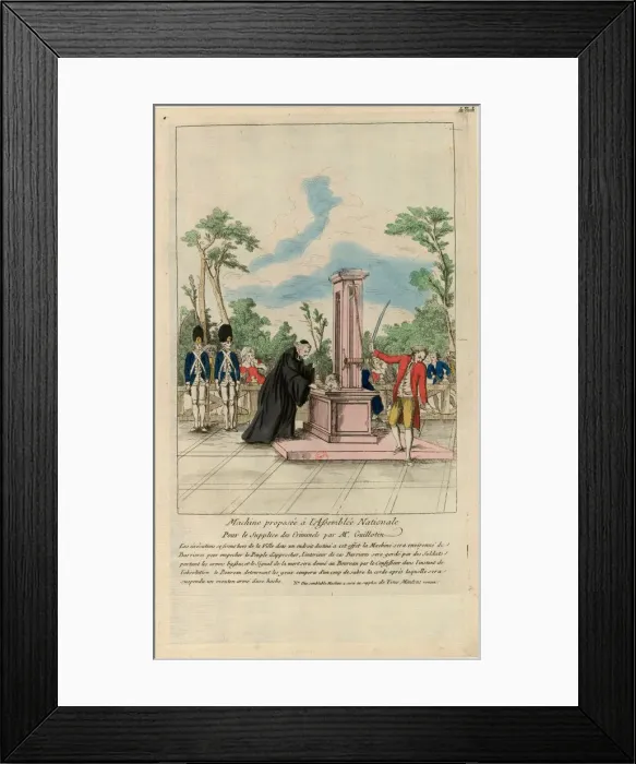 Framed Print : Machine proposee a l Assemblee nationale pour le supplice des criminels par Mr Framed Print : Machine proposee a l Assemblee nationale pour le supplice des criminels par Mr