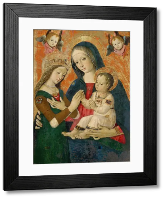 Framed Print : The Mystical Marriage of Saint Catherine. Creator: Pinturicchio, Bernardino (1454-1513) Framed Print : The Mystical Marriage of Saint Catherine. Creator: Pinturicchio, Bernardino (1454-1513)