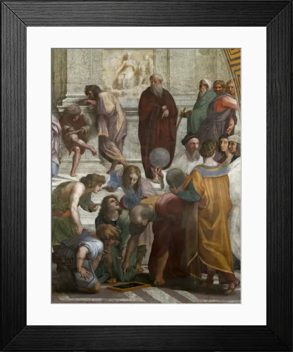 Framed Print : The School of Athens. Detail. (Fresco in Stanza della Segnatura), ca 1510-1511. Creator Framed Print : The School of Athens. Detail. (Fresco in Stanza della Segnatura), ca 1510-1511. Creator