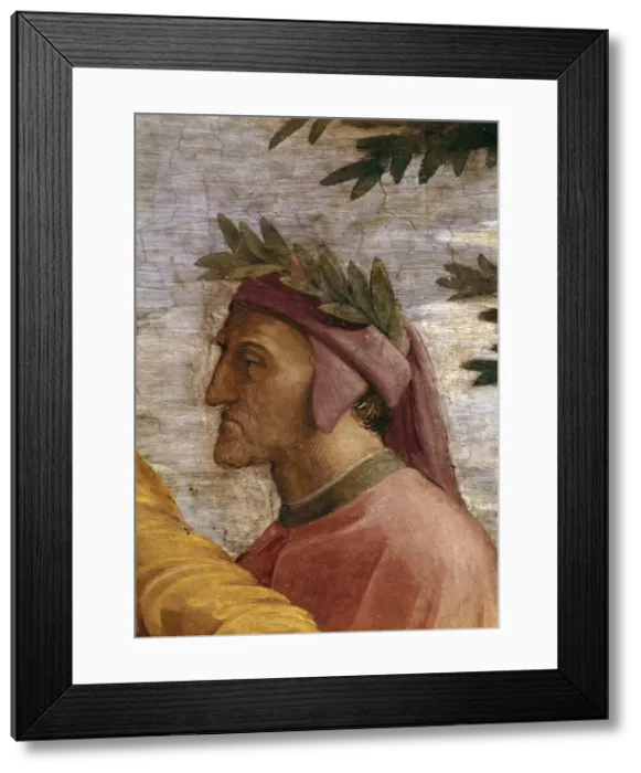 Framed Print : Disputa. Detail: Dante Alighieri (Fresco in Stanza della Segnatura), ca 1510-1511 Framed Print : Disputa. Detail: Dante Alighieri (Fresco in Stanza della Segnatura), ca 1510-1511