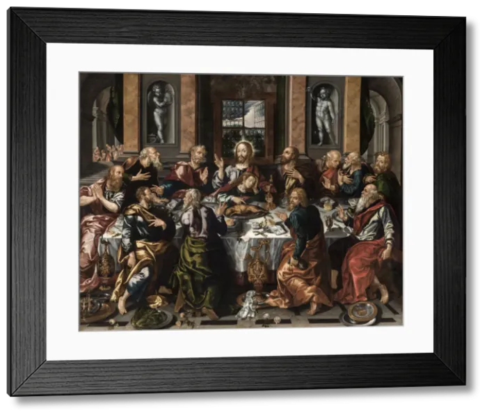 Framed Print : The Last Supper, ca 1588. Creator: Vazquez, Alonso (c. 1540-1608) Framed Print : The Last Supper, ca 1588. Creator: Vazquez, Alonso (c. 1540-1608)
