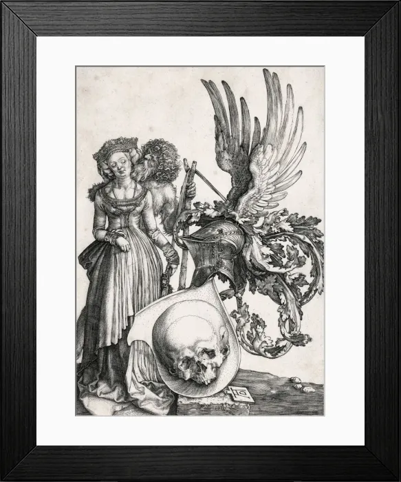 Framed Print : The coat of arms with the skull, 1503. Creator: Dürer, Albrecht (1471-1528) Framed Print : The coat of arms with the skull, 1503. Creator: Dürer, Albrecht (1471-1528)