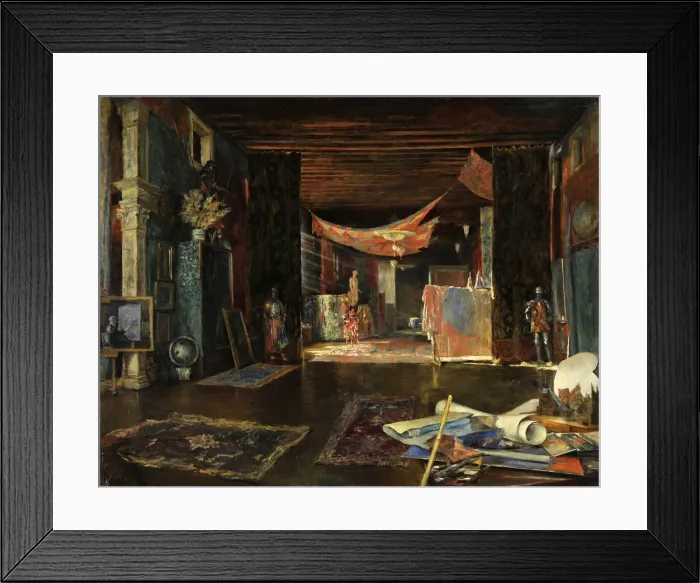 Framed Print : The painters studio at Palazzo Pesaro Orfei. Creator: Fortuny y Madrazo, Mariano (1871-1949) Framed Print : The painters studio at Palazzo Pesaro Orfei. Creator: Fortuny y Madrazo, Mariano (1871-1949)