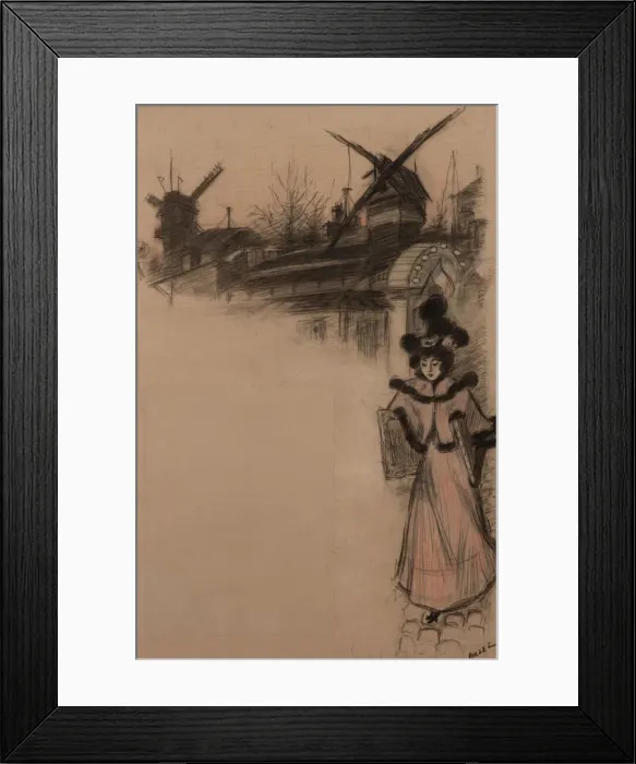 Framed Print : Moulin de la Galette (Study), 1896. Creator: Roedel, Auguste (1859-1900) Framed Print : Moulin de la Galette (Study), 1896. Creator: Roedel, Auguste (1859-1900)
