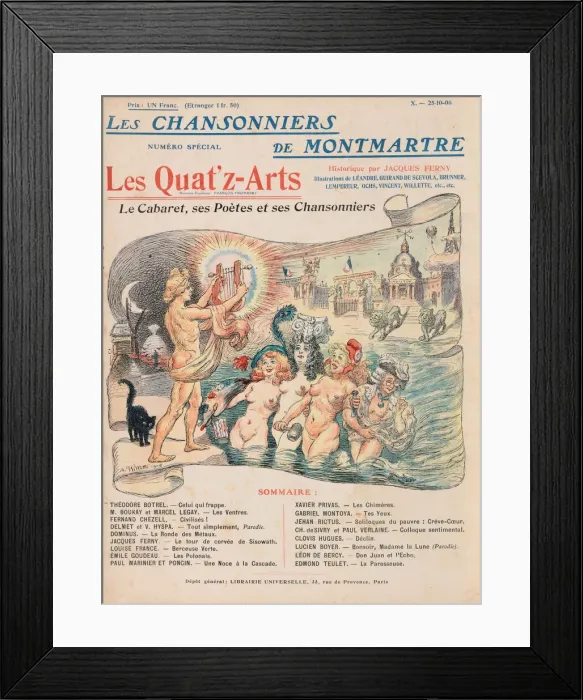 Framed Print : Cabaret des Quat z Arts, 1906. Creator: Willette, Adolphe (1857-1926) Framed Print : Cabaret des Quat z Arts, 1906. Creator: Willette, Adolphe (1857-1926)