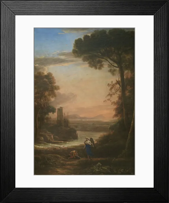 Framed Print : Landscape with Tobias and the Angel, 1639-1640. Creator: Lorrain, Claude (1600-1682) Framed Print : Landscape with Tobias and the Angel, 1639-1640. Creator: Lorrain, Claude (1600-1682)