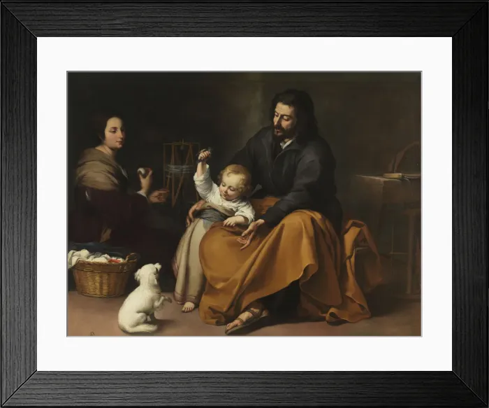 Framed Print : The Holy Family with a Little Bird, c. 1650. Creator: Murillo, Bartolome Esteban Framed Print : The Holy Family with a Little Bird, c. 1650. Creator: Murillo, Bartolome Esteban